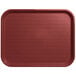 A burgundy Carlisle fast food tray with a standard rectangular shape.