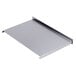 A silver metal tray with a metal surface on top.