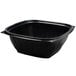 A package of 63 black plastic Dart catering bowls with lids.