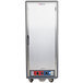 A gray Metro C5 holding and proofing cabinet with a solid door and black handle.