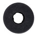 A black rubber washer with a hole in it.