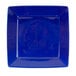 A cobalt blue square Tuxton china plate.