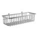 A Regency chrome metal storage basket for wire shelving.