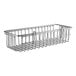 A Regency chrome metal storage basket with a handle.