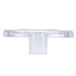 A clear plastic container with a white lid.