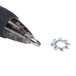 A black pen with a metal nut on the tip.