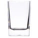 A clear plastic square shot glass.