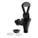A black replacement faucet with a plastic handle.