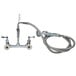 A T&S chrome pre-rinse faucet with hose.