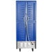 A blue Metro C5 hot holding cabinet with blue and silver doors.