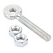 A silver bolt and nuts.