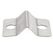 A stainless steel Waring thermostat bracket with two holes.
