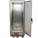 A gray metal Metro C5 hot holding cabinet with clear door.