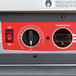 A gray Metro C5 hot holding cabinet with dials and switches on the front.