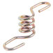 A close-up of a metal spring with a hook on it.