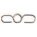 A metal ring with hooks on each end.