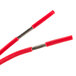 A close-up of a Waring red electrical lead with two red wires and a black wire.