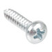A close-up of a metal screw.