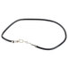 A black wire with silver terminals.