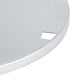 A white round insulation cover with a hole in the middle.