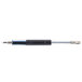 A black and silver gas shock with a blue tip.