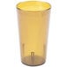 A brown Carlisle amber plastic tumbler.