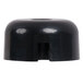 A black plastic cap with a hole.