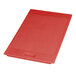 A red rectangular plastic door with a handle for a Carlisle Six Star portable food bar.