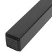 A close-up of a black rectangular Carlisle sneeze guard spar with a square shape on it.