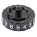 A black circular Waring speed control knob with white numbers.