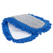 A blue and grey Carlisle dry mop pad.