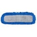 A blue and grey Carlisle dry mop pad.