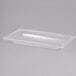 An American Metalcraft clear rectangular styrene platter with handles.