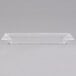 A clear rectangular plastic tray with a handle.