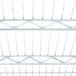 A close up of a Metro chrome wire shelf.