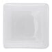 A white square container with a circle in the middle.