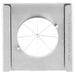 An Edlund stainless steel circular blade with a square hole in the center.