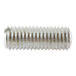 A close-up of a silver set screw.