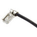 A black cable with a metal clip on it.