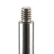 A close-up of a stainless steel screw.