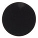 A black circle with a white background.