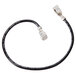 A black wire with metal connectors.