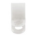 A white plastic Waring cable clamp with a hole in it.