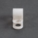 A white plastic cable clamp with Waring in the background.