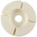 A white circular plastic disc with a hole in the middle.