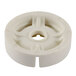 A white circular plastic disc with a hole in the center.