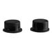 Two black rubber plugs for a Bunn coffee brewer.