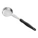 A black and silver Vollrath Jacob's Pride Spoodle with a handle.