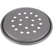 An American Metalcraft Super Perforated Hard Coat Anodized Aluminum Pizza Pan with holes in it.