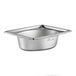 A silver stainless steel Vollrath Super Pan with a square rim.